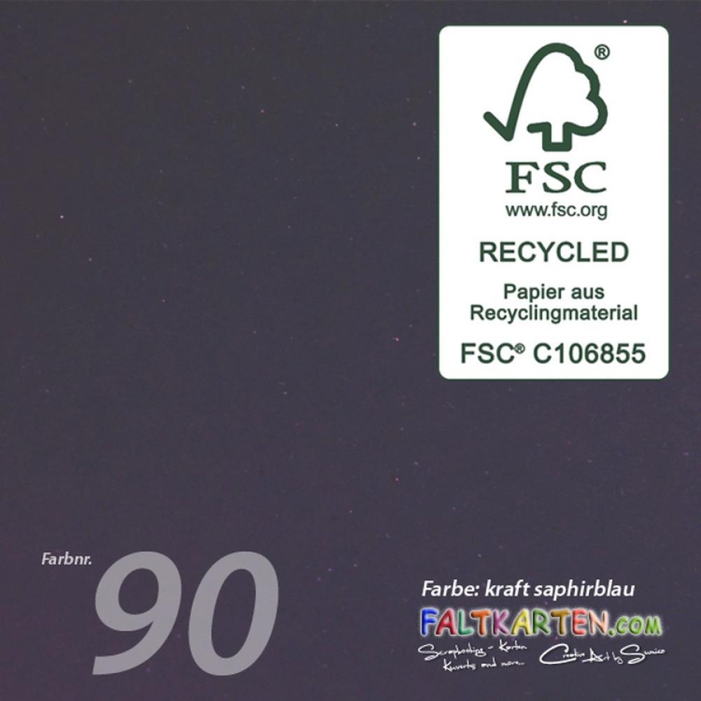 Cardstock "Recycling" 12"x12" 220g/m² (30,5 x 30,5cm) in kraft saphirblau