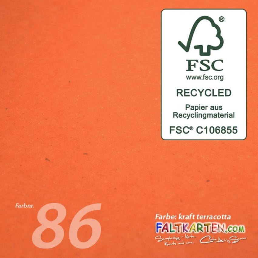 Cardstock "Recycling" 12"x12" 220g/m² (30,5 x 30,5cm) in kraft terracotta