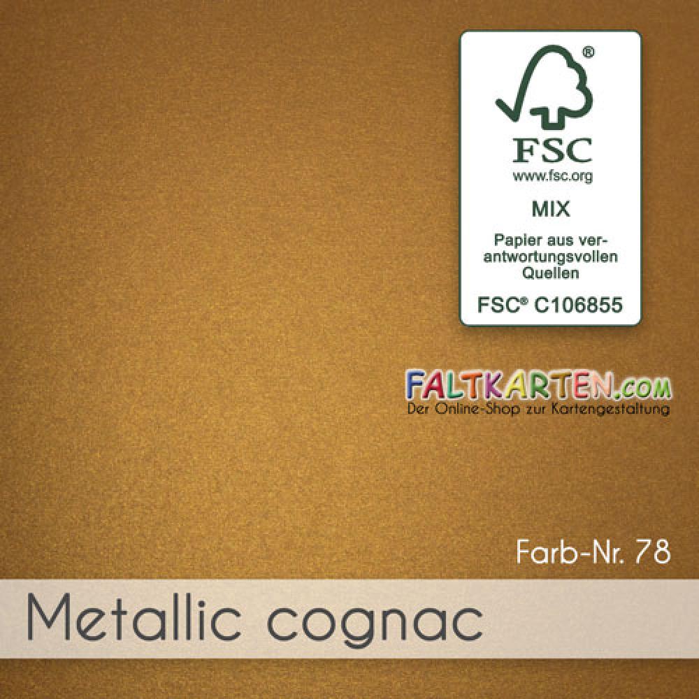 Tischkarte - Platzkarte 9 x 5 cm 300g/m² in metallic cognac