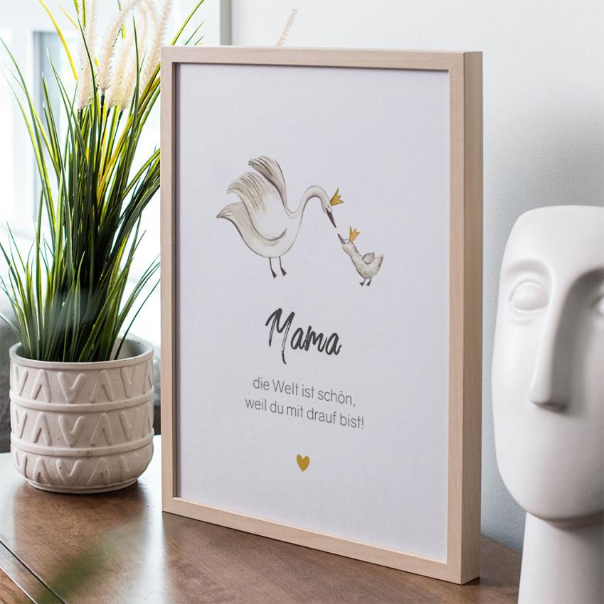 Spruchposter "Mama Schwan" | Geschenkidee | Personalisiert | Muttertag | Wanddeko