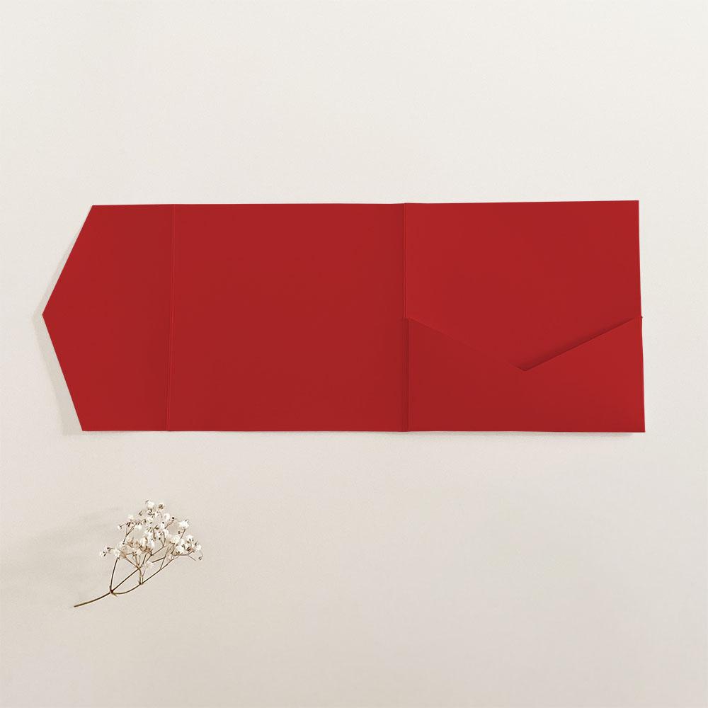 Pocketfold-Karte Quadrat (15x15) Premium-Karton "Rot" Exklusiv Line