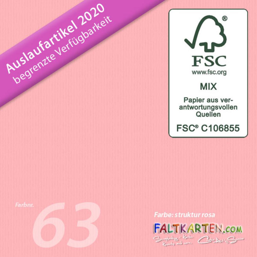 Doppelkarte - Faltkarte 220g/m² DIN B6 in struktur rosa