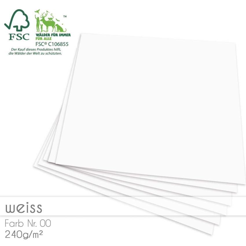 Cardstock "Premium" 12"x12" 240g/m² (30,5 x 30,5cm) in weiss