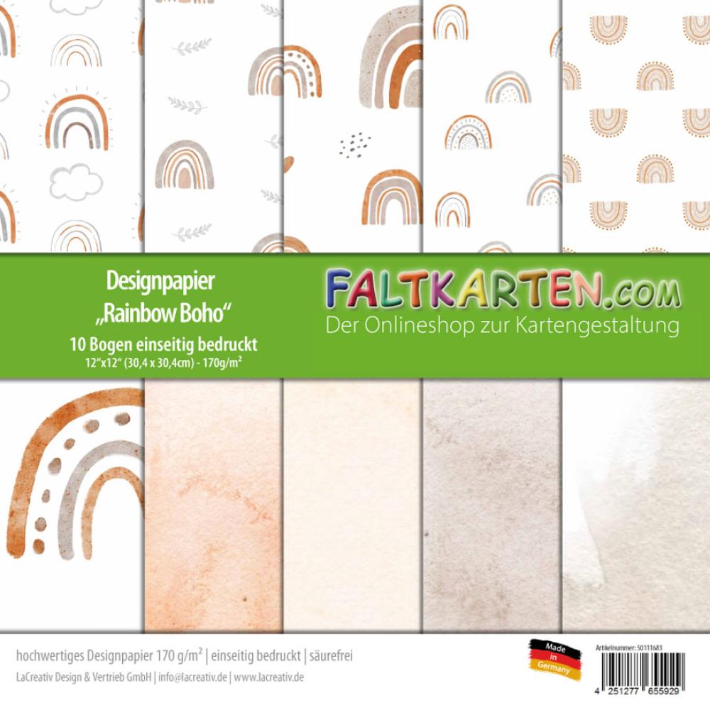 Designpapier 12"x12" 170gr "Rainbow Boho" 10 Bogen